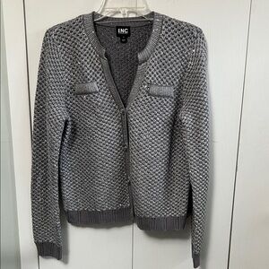 INC International Concepts Metallic Gray Sweater